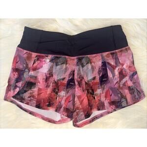 Lululemon Run Times Sun Dazed Multi Pink Short II 4" Size 2 Shorts Workout Gym